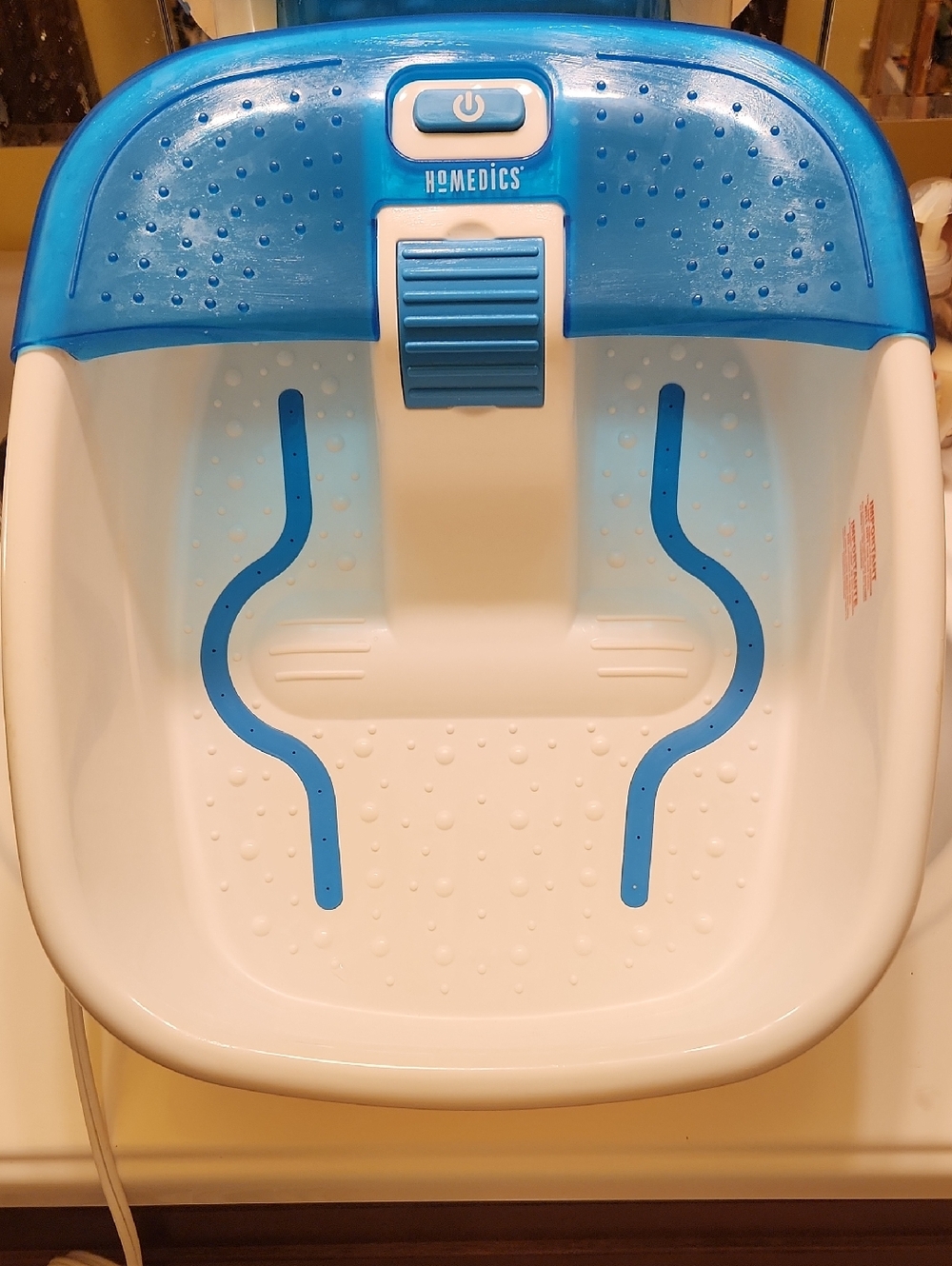 HoMedics Blue and White Foot Spa with Textured Footbed
